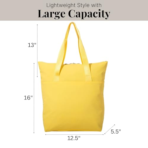 Baggallini Swift Tote Bag for Women - Lightweight 12x16 Nylon Zipped Travel Carry On Bag w/Luggage Sleeve