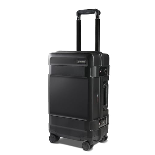 Pelican ATX 22" Waterproof Wheeled Carry-On Travel Hard Case, Black, Bundle with AirTag, Power Bank, Wall Charger