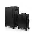 Gabbiano All-Aluminum Luggage Set, 2-Piece Zipperless Suitcase (20” Carry-On + 30” Large) – Aluminum-Magnesium Hardside Spinner with TSA Latch Locks, 22x14x9 (Black, 2-Piece Set)