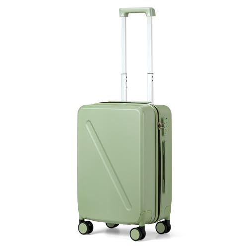 MILADA 20 Inch Carry On Luggage, 22x14x9 Airline Approved Hard Shell Carry On Suitcase with Wheels, TSA Approved Lock, Lightweight Hard Case Travel Luggage, Bamboo Green
