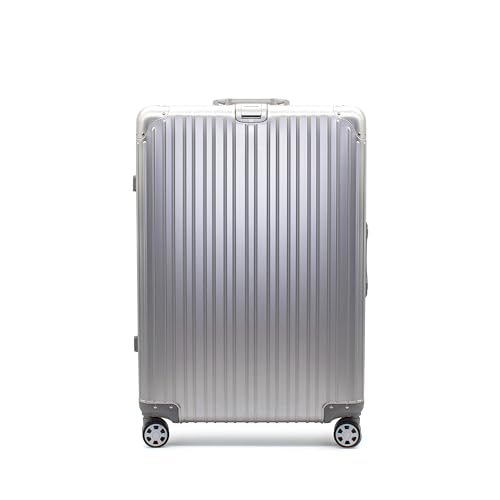 Gabbiano All-Aluminum Luggage Set, 2-Piece Zipperless Suitcase (20” Carry-On + 30” Large) – Aluminum-Magnesium Hardside Spinner with TSA Latch Locks, 22x14x9 (Silver, Large 30")