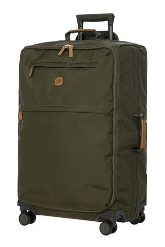 Bric's X-Bag Large Spinner with Frame, Water-Resistant 360° Wheeled Checked Luggage with Ergonomic Handle and Organized Interior – 27 Inch, Olive