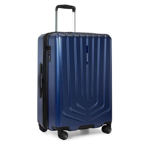 Traveler's Choice Lethbridge Hardside Expandable Spinner Luggage with TSA Lock, Navy, 26" Medium