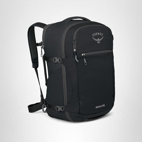 Osprey Daylite 44L Carry-On Travel Pack - Lightweight, Durable Backpack with Streamlined Design - Versatile, Spacious Bag for Weekend Trips or Business, Black