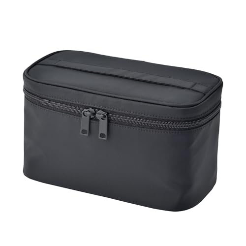 MUJI 83525484 Nylon Pouch with Handle, Black, Approx. 8.1 x 4.1 x 4.9 inches (20.5 x 10.5 x 12.5 cm)