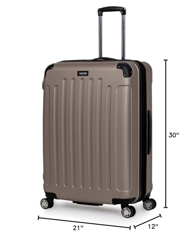 Kenneth Cole REACTION Renegade Luggage Expandable 8-Wheel Spinner Lightweight Hardside Suitcase, Champagne, 28-Inch Checked