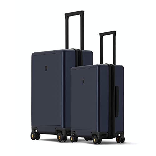 LEVEL8 Elegance Luggage Set, PC Matte Hardshell Suitcases - Navy Blue, 20/24 Inch