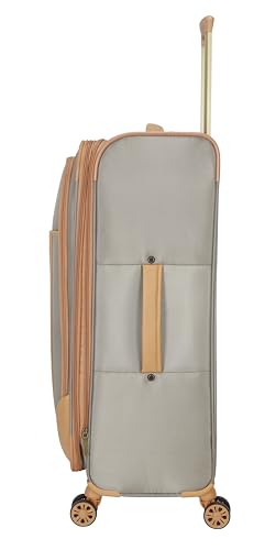 Dockers Seahorse Softside Expandable 8-Wheel Spinner Travel Checked Luggage, 24-Inch, New British Khaki
