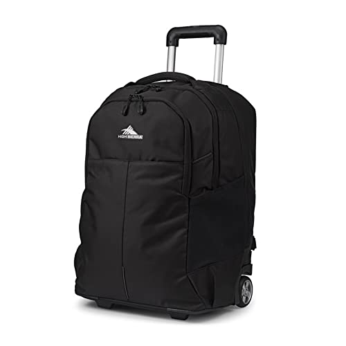 High Sierra Powerglide Pro Wheeled Backpack, Rolling Laptop Bag for Travel, Fits most 15.6” Laptops, 40L, Black