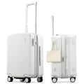 Hanke 20 Inch Expandable Carry On Luggage, 22x14x9 Airline Approved, TSA Lock Hard Shell Lightweight Suitcase for Men Women (Smoke White)