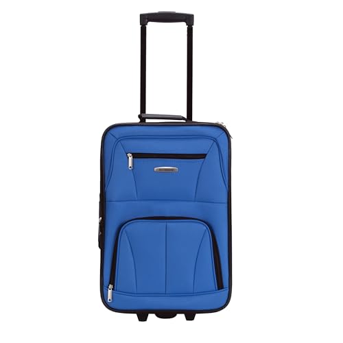 Rockland Fashion Softside 2 Piece Luggage Set, Expandable, (14" Tote/19" Upright), Blue