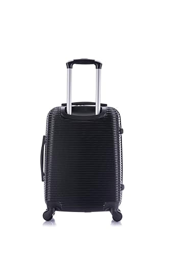 InUSA ROYAL Hardside Luggage with Ergonomic Handles | Spacious Travel Suitcase with Four Spinner Wheels and Studs | 20 Inch Hardside Carry-On Spinner Luggage | Black
