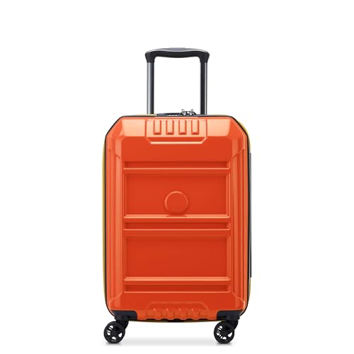 DELSEY PARIS Rempart Hardside Expandable Luggage with Spinner Wheels, Orange, Carry-On 19 Inch