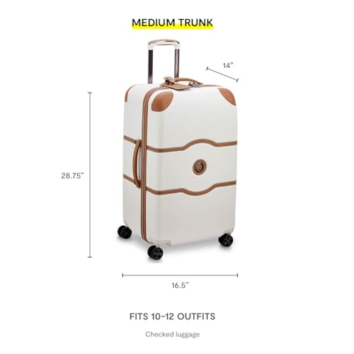 DELSEY PARIS Chatelet Air 2.0 - Hardside Checked Luggage Trunk 26 Inch - TSA Lock - 360° Spinner Wheels - Polycarbonate Travel Suitecase - Angora
