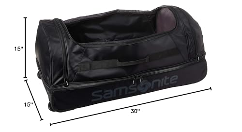 Samsonite Andante 2 Wheeled Duffel Bag – 32-Inch Durable Rolling Luggage with Inline Skate Wheels, Push-Button Handle & Spacious Compartments – Travel-Friendly and Lightweight - All Black