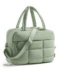 BAGSMART Gym Bag for Women, Carry on Travel Duffel Bag, Water-resistant Weekender with Shoe Compartment for Gym Travel Work, Green, Medium
