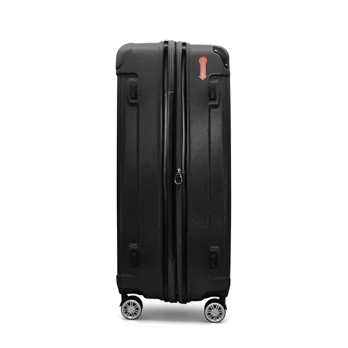 Gabbiano Bravo Expandable Hardside Suitcases with Spinner Wheels, Rolling Travel Bag Bundle, Lightweight ABS Hardshell, 3-Piece Hardside Luggage Set (Black, Large 31")
