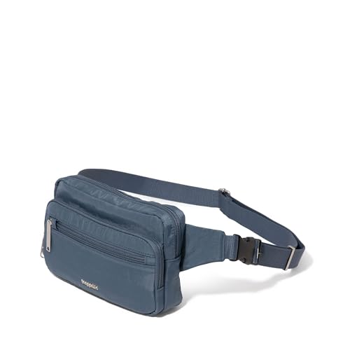 Baggallini Securtex Anti-theft Belt Bag 8.8"x5.5" Crossbody Fanny Pack for Women RFID Wallet Locking Zipper Travel Purse