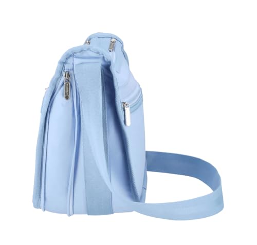 LeSportsac Blue Iris Deluxe Everyday Crossbody Bag + Cosmetic Bag, Style 7507/Color R133, Fashion Trending Cool Coastal Sky French Blue, Tranquil New Neutral, Subtle Sheen, Recycled Collection