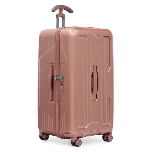 Traveler's Choice Ultimax II Polycarbonate Hardside Luggage with Spinner Wheels, Rose Pink, 28-Inch Medium Trunk