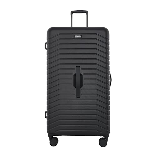 Wrangler Trunk Spinner Suitcase Set, Black, 2 Luggage & 2 Packing Cubes