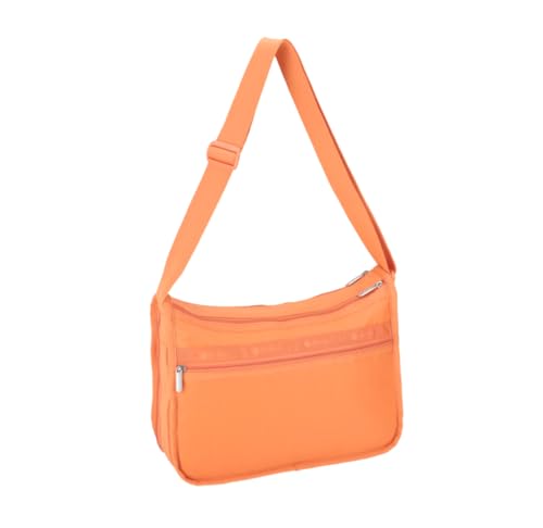LeSportsac Tangerine Deluxe Everyday Crossbody Bag + Cosmetic Bag, Style 7507/Color R119, Uplifting & Vibrant Juicy Orange, Zesty New Neutral Evokes Joy, Positivity & Friendship, Luminous Citrus Shade