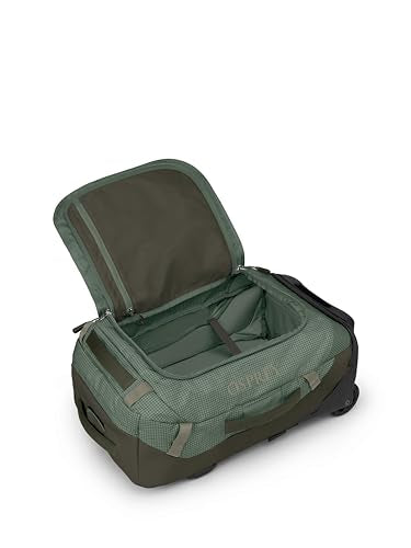 Osprey Transporter 40L Wheeled Travel Duffel Bag - Lightweight Carry On Rolling Suitcase for Men and Women, Pine Leaf