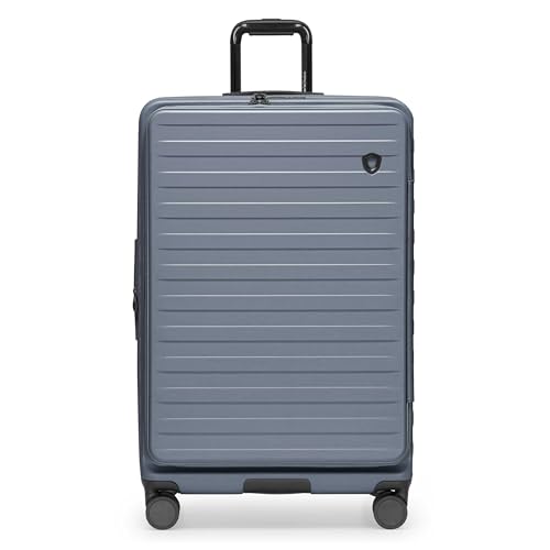 Traveler's Choice Novia Top Opening Expandable Polycarbonate Luggage with Spinner Wheels, Slate Blue, 30-Inch Large