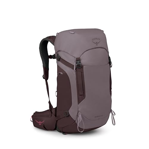 Osprey Kyte LT 35L Women's Backpacking Backpack - Lightweight Hiking & Travel Bag with Waterproof Raincover, Graphite Purple