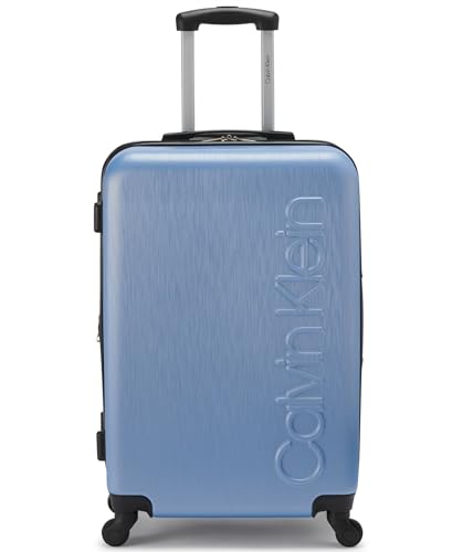 Calvin Klein Women's Hard Side Upright Luggage Spinner Light Weight Suitcase, Forever Blue, Medium