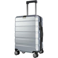 KROSER Hardside Expandable Carry On Luggage with Spinner Wheels & Built-in TSA Lock, Durable Suitcase Rolling Luggage with USB Port, Carry-On 20-Inch, Silver Grey