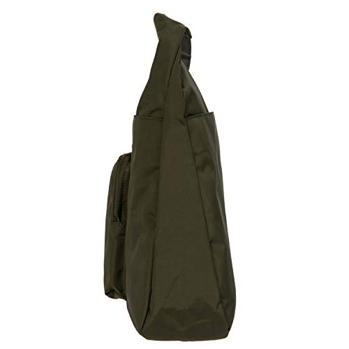 Bric's X-Bag 2.0 Hipster Envelope Crossbody, Water-Resistant Recycled Nylon Shoulder Bag with Leather Trim, Dual Compartments and Adjustable Strap for Everyday or Travel – One Size, Olive