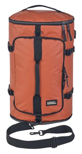 Harley-Davidson Water-Resistant Travel Hybrid Duffel Bag/Backpack - Vintage Rust