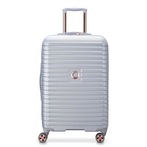 DELSEY PARIS Cruise 3.0 Hardside Expandable Luggage with Spinner Wheels, Platinum, Checked-Medium 24 Inch