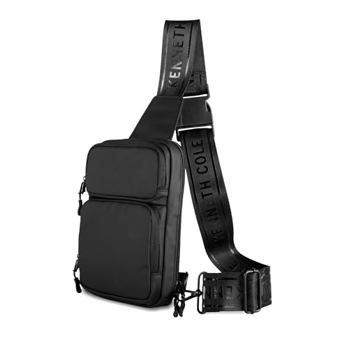 Kenneth Cole REACTION Ryder Coated Polyester Tech Crossbody Bag, Black