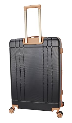 Dockers Hooper Hardside Expandable 8-Wheel Spinner Travel Checked Luggage, 28-Inch, Black