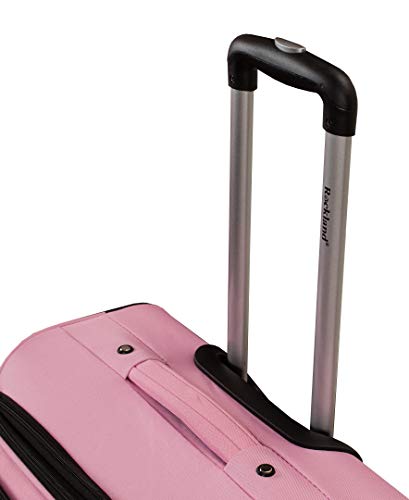 Rockland 5-Piece Softside Spinner Wheel Luggage Set, Pink (14" Tote/19"/24"/28"/32")