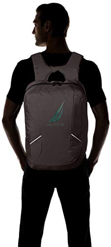 Nautica Mens Accessories Men's J-Class Water Resistant Nylon Laptop Backpack Accessory, gray, One Size