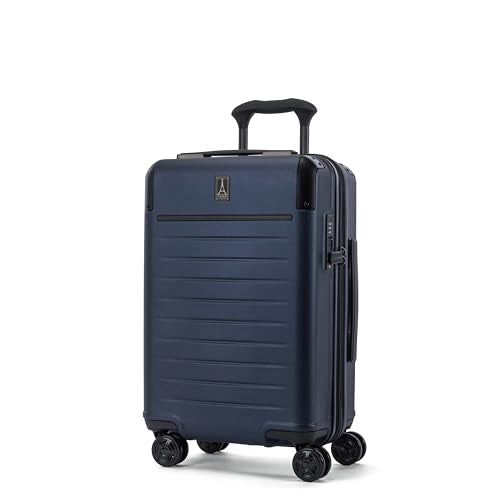 Travelpro Platinum Elite Hardside Expandable Carry on Luggage, 8 Wheel Spinner, TSA Lock, Hard Shell Polycarbonate Suitcase, Aviator Navy, Carry on 21-Inch