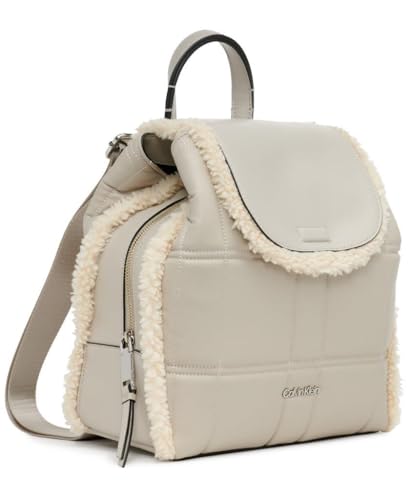 Calvin Klein Women's Millie Novelty Backpack, Fawn/Ivory, One Size