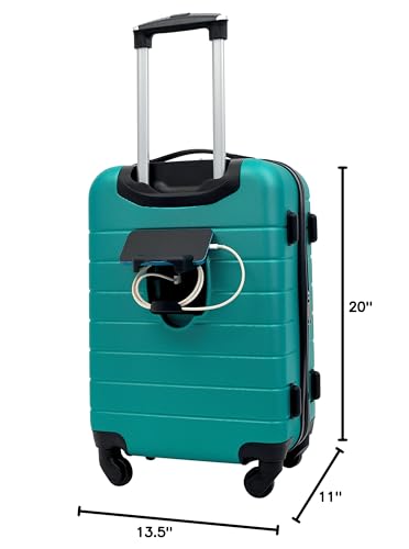 Wrangler Smart Spinner Hardside Luggage, 2 Piece Set, Teal