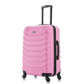 InUSA ENDURANCE Luggage with Spinner Wheels | Durable Lightweight Hardside Suitcase, Spacious Travel Bag with Handle and Trolley | 24-Inch Medium Checked Luggage | Pink