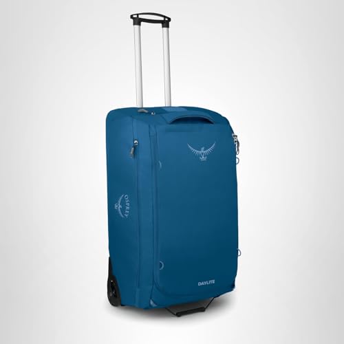 Osprey Daylite 85L Wheeled Collapsible Travel Duffel Bag - Lightweight Rolling Suitcase, Night Shift Blue