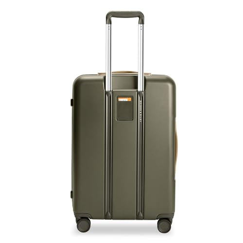Briggs & Riley 27" Medium Expandable Spinner - Checked Luggage for Travel, Suitcases with Wheels, Hardside Rolling Bag for Men & Women, Self-Repairing Zipper - Sympatico Collection, Olive