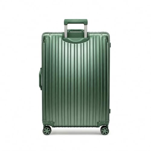 Gabbiano All-Aluminum Luggage Set, 2-Piece Zipperless Suitcase (20” Carry-On + 30” Large) – Aluminum-Magnesium Hardside Spinner with TSA Latch Locks, 22x14x9 (Green, Large 30")