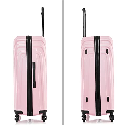 InUSA VASTY Luggage with Spinner Wheels | Durable Lightweight Hardside Suitcase, Travel Bag with Handle and Trolley, 28-Inch Large Checked Luggage | Pink