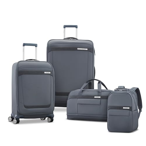 Samsonite Elevation Plus 22-Inch Carry-On - Expandable Softside Spinner Luggage - Slate