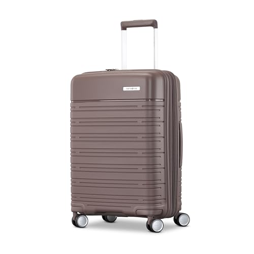 Samsonite Elevation Plus - Carry-On Hardside Luggage - Scratch Resistant Polypropylene Shell, RightHeight™ Adjustable Handle, Integrated AirTag Holder, TSA Lock, WetPak™ Compartment - Chocolate Mauve