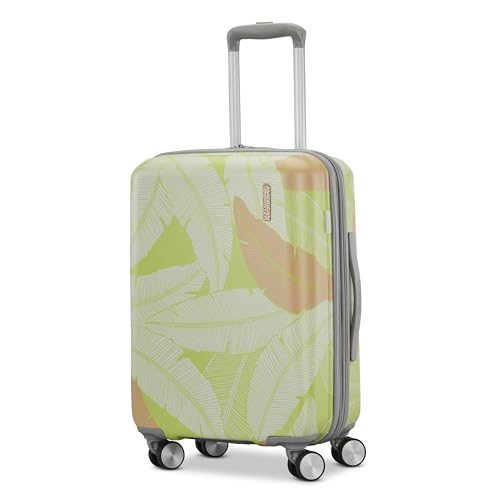 American Tourister Moonlight Hardside Expandable Luggage with Spinner Wheels, Palm, Carry-On 20-Inch