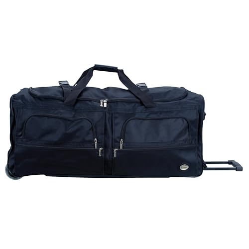 Rockland Rolling Duffel Bag, Black, 36"